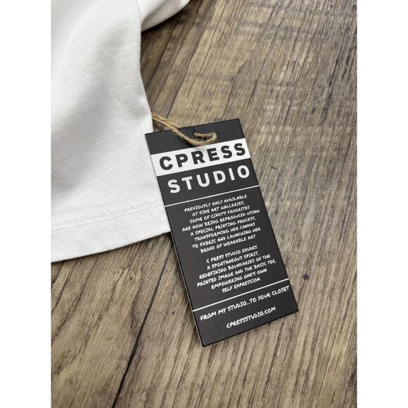 CPress Studio Flirting With Cowboys Mushie T-shirt Designer White Small - Picture 4 of 5